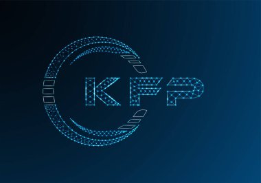 KFP düşük poli harfli logo vektör tasarımı. KFP düşük poli logo tasarımı. Düşük polyester logo.