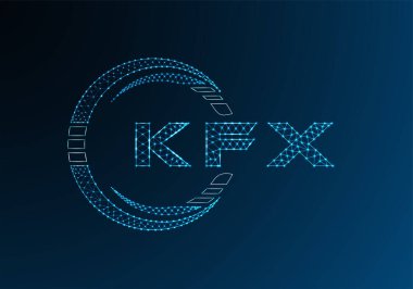 KFX düşük poli harfli logo vektör tasarımı. KFX düşük poli logo tasarımı. Düşük polyester logo.