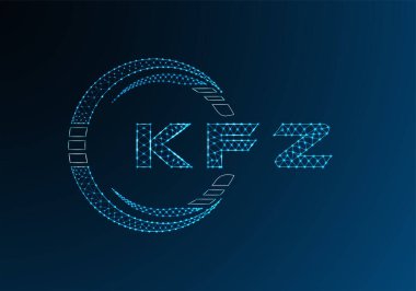 KFZ düşük poli harfli logo vektör tasarımı. KFZ alt poli logo tasarımı. Düşük polyester logo.