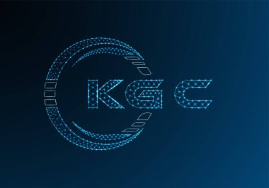 KGC düşük poli harfli logo vektör tasarımı. KGC alt poli logo tasarımı. Düşük polyester logo.