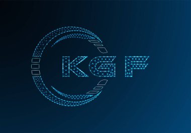KGF düşük poli harfli logo vektör tasarımı. KGF düşük poli logo tasarımı. Düşük polyester logo.