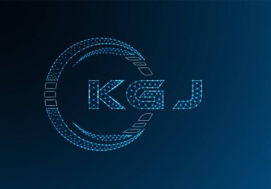 KGJ düşük poli harfli logo vektör tasarımı. KGJ alt poli logo tasarımı. Düşük polyester logo.