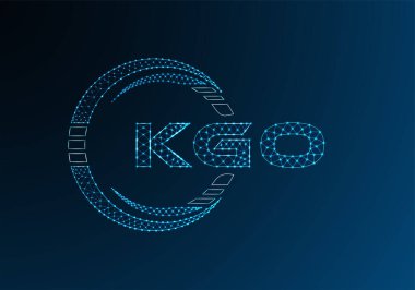 KGO düşük poli harfli logo vektör tasarımı. KGO düşük poli logo tasarımı. Düşük polyester logo.