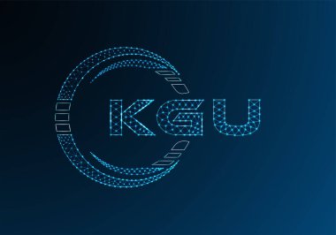 KGU düşük poli harfli logo vektör tasarımı. KGU düşük polyester logo tasarımı. Düşük polyester logo.