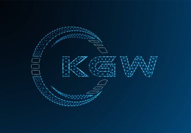 KGW düşük poli harfli logo vektör tasarımı. KGW düşük polyester logo tasarımı. Düşük polyester logo.