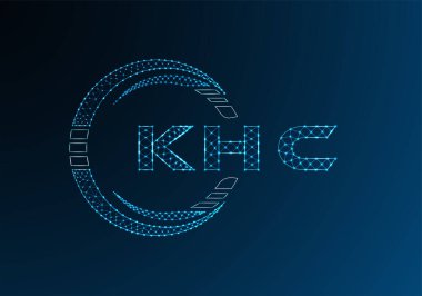 KHC düşük poli harfli logo vektör tasarımı. KHC düşük poli logo tasarımı. Düşük polyester logo.