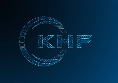 KHF düşük poli harfli logo vektör tasarımı. KHF düşük poli logo tasarımı. Düşük polyester logo.