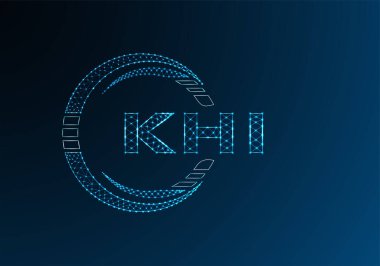 KHI düşük poli harfli logo vektör tasarımı. KHI düşük poli logo tasarımı. Düşük polyester logo.