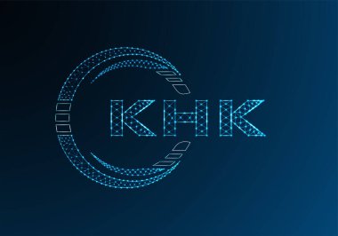 KHK düşük poli harfli logo vektör tasarımı. KHK alt poli logo tasarımı. Düşük polyester logo.