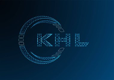 KHL düşük poli harfli logo vektör tasarımı. KHL düşük poli logo tasarımı. Düşük polyester logo.