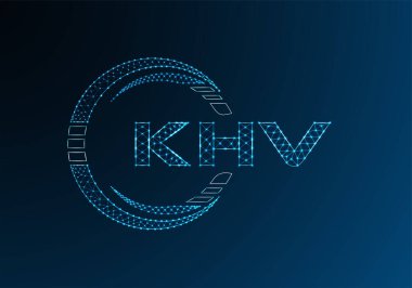 KHV düşük poli harfli logo vektör tasarımı. KHV düşük poli logo tasarımı. Düşük polyester logo.