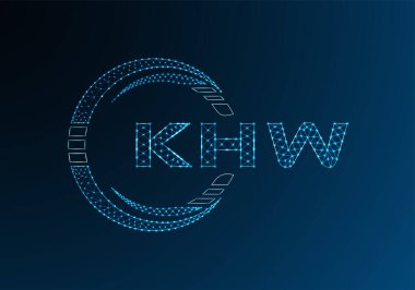 KHW düşük poli harfli logo vektör tasarımı. KHW düşük polyester logo tasarımı. Düşük polyester logo.