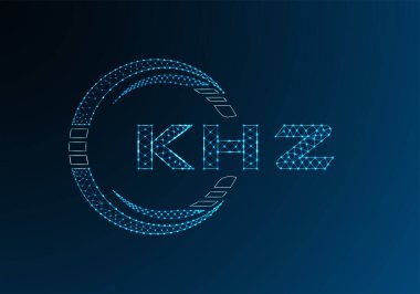 KHZ düşük poli harfli logo vektör tasarımı. KHZ alt poli logo tasarımı. Düşük polyester logo.