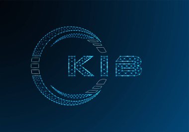 KIB düşük poli harfli logo vektör tasarımı. KIB düşük poli logo tasarımı. Düşük polyester logo.