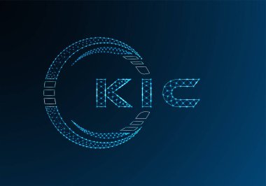 KIC düşük poli harfli logo vektör tasarımı. KIC alt poli logo tasarımı. Düşük polyester logo.