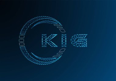 KIG düşük poli harfli logo vektör tasarımı. KIG düşük polyester logo tasarımı. Düşük polyester logo.