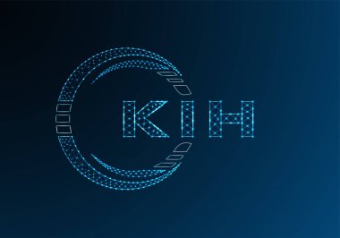 KIH düşük poli harfli logo vektör tasarımı. KIH düşük poli logo tasarımı. Düşük polyester logo.