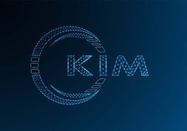 KIM düşük poli harfli logo vektör tasarımı. KIM düşük polyester logo tasarımı. Düşük polyester logo.
