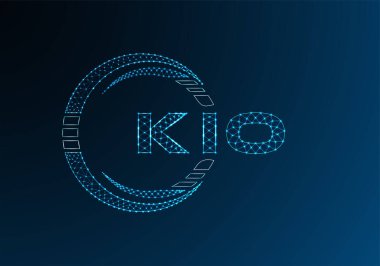 KIO düşük poli harfli logo vektör tasarımı. KIO düşük polyester logo tasarımı. Düşük polyester logo.