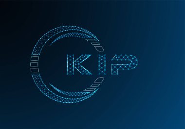 KIP düşük poli harfli logo vektör tasarımı. KIP düşük polyester logo tasarımı. Düşük polyester logo.