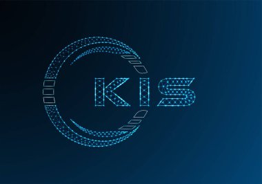 KIS düşük poli harfli logo vektör tasarımı. KIS düşük polyester logo tasarımı. Düşük polyester logo.
