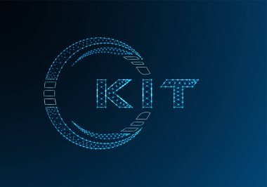 KIT düşük poli harfli logo vektör tasarımı. KIT düşük polyester logo tasarımı. Düşük polyester logo.