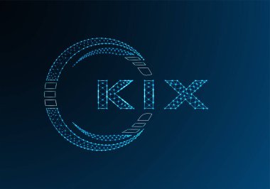 KIX düşük poli harfli logo vektör tasarımı. KIX düşük poli logo tasarımı. Düşük polyester logo.