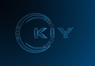 KIY düşük poli harfli logo vektör tasarımı. KIY düşük poli logo tasarımı. Düşük polyester logo.