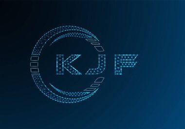 KJF düşük poli harfli logo vektör tasarımı. KJF düşük poli logo tasarımı. Düşük polyester logo.