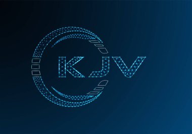 KJV düşük poli harfli logo vektör tasarımı. KJV düşük polyester logo tasarımı. Düşük polyester logo.