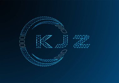 KJZ düşük poli harfli logo vektör tasarımı. KJZ alt poli logo tasarımı. Düşük polyester logo.