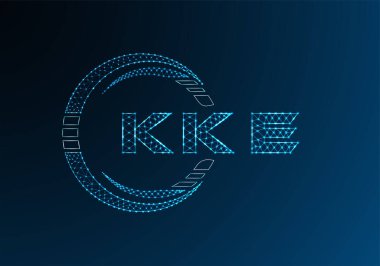 KKE düşük poli harfli logo vektör tasarımı. KKE düşük polyester logo tasarımı. Düşük polyester logo.