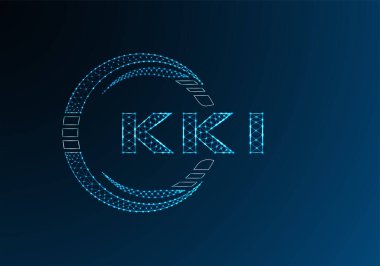 KKI düşük poli harfli logo vektör tasarımı. KKI düşük polyester logo tasarımı. Düşük polyester logo.