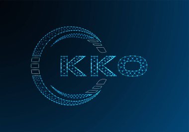 KKO düşük poli harfli logo vektör tasarımı. KKO düşük polyester logo tasarımı. Düşük polyester logo.