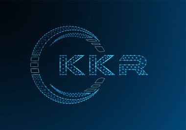 KKR düşük poli harfli logo vektör tasarımı. KKR alt poli logo tasarımı. Düşük polyester logo.