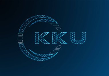 KKU düşük poli harfli logo vektör tasarımı. KKU alt poli logo tasarımı. Düşük polyester logo.