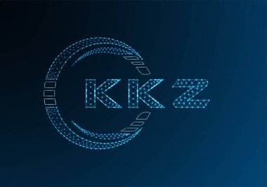 KKZ düşük poli harfli logo vektör tasarımı. KKZ alt poli logo tasarımı. Düşük polyester logo.