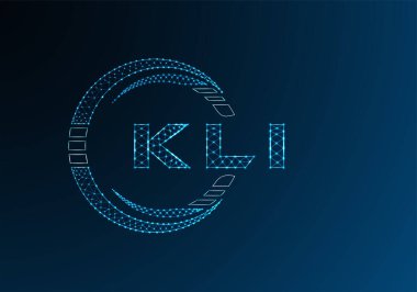 KLI düşük poli harfli logo vektör tasarımı. KLI düşük polyester logo tasarımı. Düşük polyester logo.