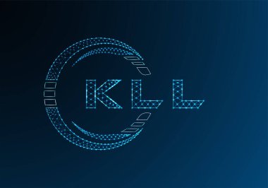 KLL düşük poli harfli logo vektör tasarımı. Alt polyester logo tasarımı. Düşük polyester logo.
