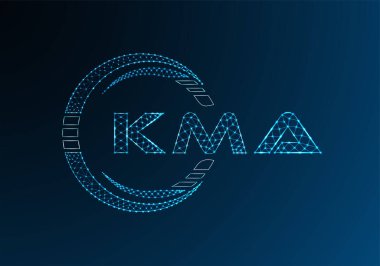 KMA düşük poli harfli logo vektör tasarımı. KMA düşük polyester logo tasarımı. Düşük polyester logo.