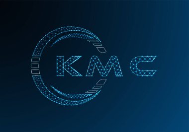 KMC düşük poli harfli logo vektör tasarımı. KMC düşük poli logo tasarımı. Düşük polyester logo.