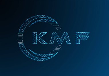 KMF düşük poli harfli logo vektör tasarımı. KMF düşük poli logo tasarımı. Düşük polyester logo.