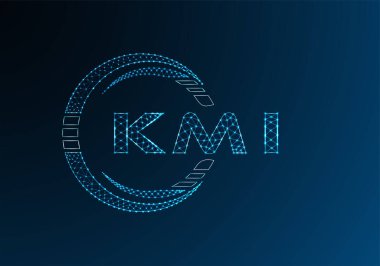 KMI düşük poli harfli logo vektör tasarımı. KMI düşük poli logo tasarımı. Düşük polyester logo.