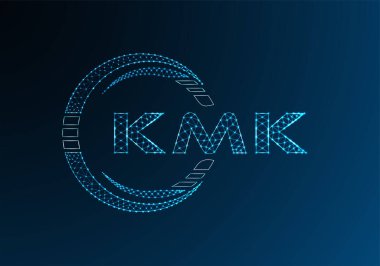 KMK düşük poli harfli logo vektör tasarımı. KMK alt poli logo tasarımı. Düşük polyester logo.