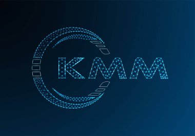 KMM düşük poli harfli logo vektör tasarımı. KMM düşük poli logo tasarımı. Düşük polyester logo.