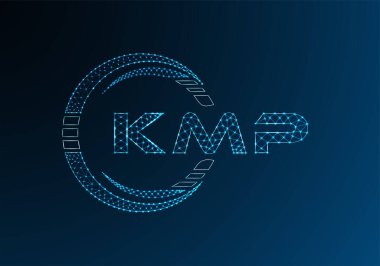 KMP düşük poli harfli logo vektör tasarımı. KMP düşük poli logo tasarımı. Düşük polyester logo.