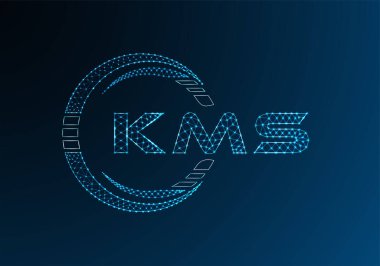 KMS düşük poli harfli logo vektör tasarımı. KMS düşük poli logo tasarımı. Düşük polyester logo.