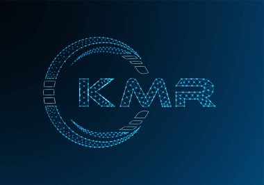 KMR düşük poli harfli logo vektör tasarımı. KMR düşük poli logo tasarımı. Düşük polyester logo.