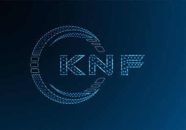 KNF düşük poli harfli logo vektör tasarımı. KNF düşük poli logo tasarımı. Düşük polyester logo.