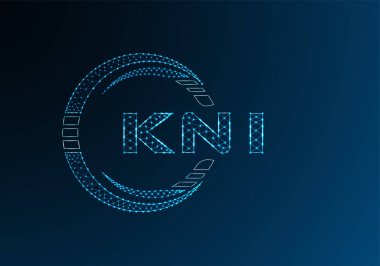 KNI düşük poli harfli logo vektör tasarımı. KNI düşük poli logo tasarımı. Düşük polyester logo.